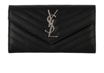 Saint Laurent Quilted Flap Wallet, front view
